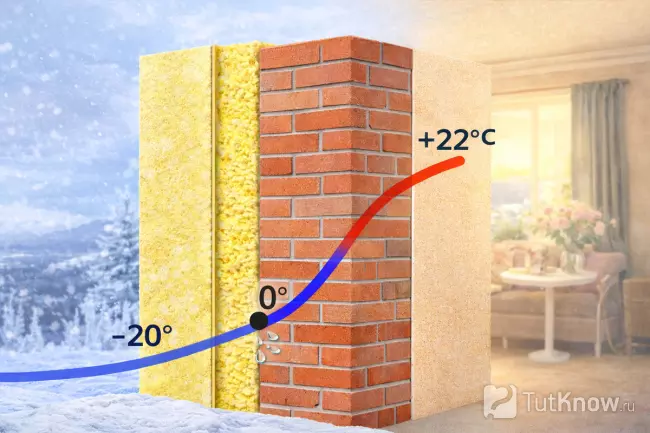 Утепление снаружи и точка росы