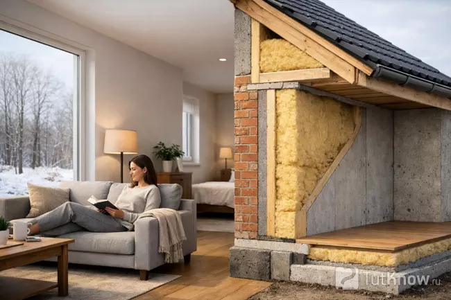 Утеплённый дом с душным интерьером