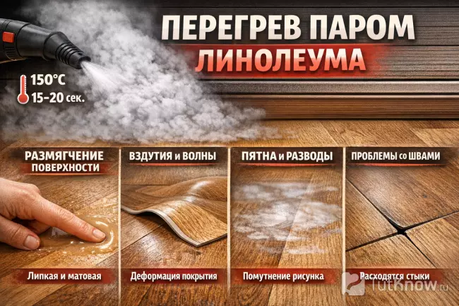 Влияние горячего пара на линолеум