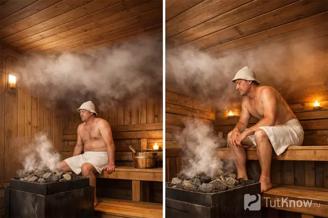 Высота потолка и слой пара в бане