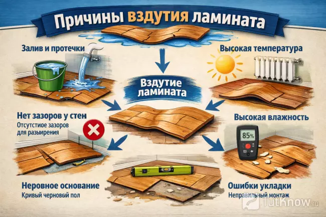Причины вздутия ламината