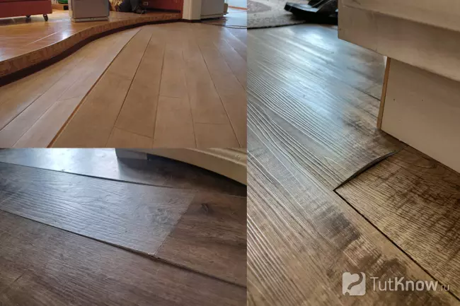 Примеры вздутия ламината после укладки