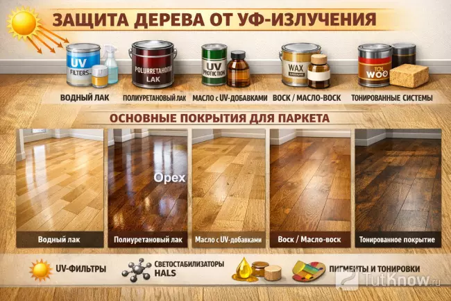 Защитные покрытия паркета от УФ-излучения
