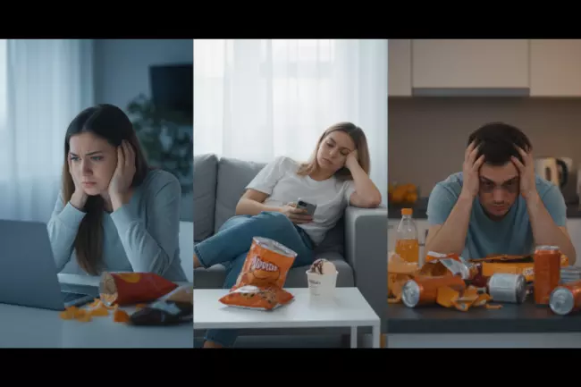 Эмоциональное переедание: стресс, скука, усталость