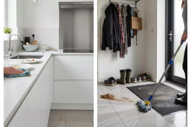 Частота влажной уборки кухни и прихожей