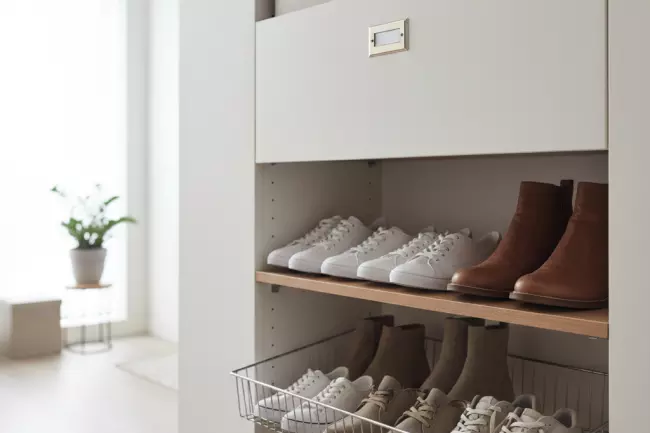 Сезонная сортировка обуви в шкафу