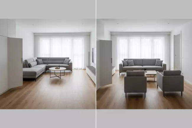 Выбор прямого или углового дивана по планировке