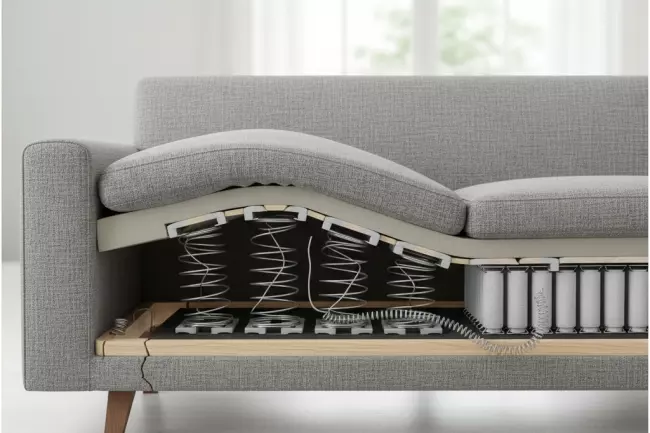 Просадка дивана: основание, наполнитель, настил