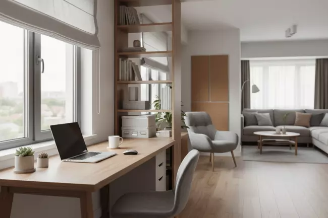 Организация рабочего места мебелью в квартире