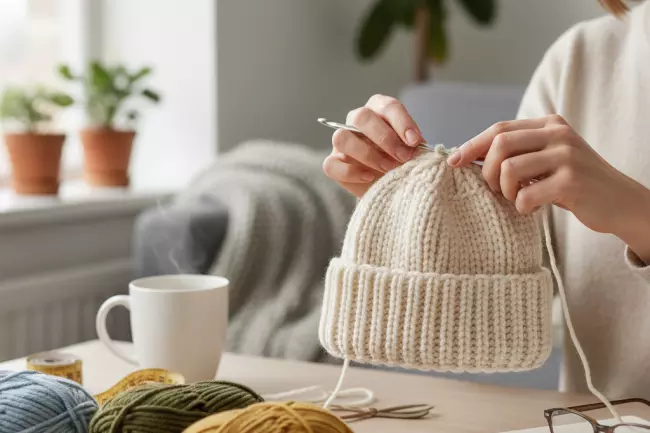 Вязание шапки крючком для начинающих