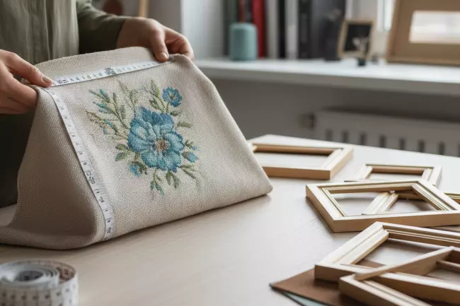 Оформление вышивки в рамку после стирки