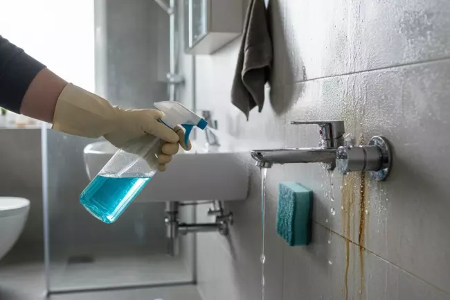 Удаление налёта и известковых отложений в ванной