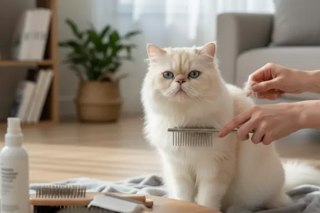 Ежедневный уход за шерстью персидской кошки
