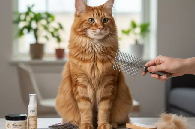 Инструменты для вычёсывания длинношёрстной кошки