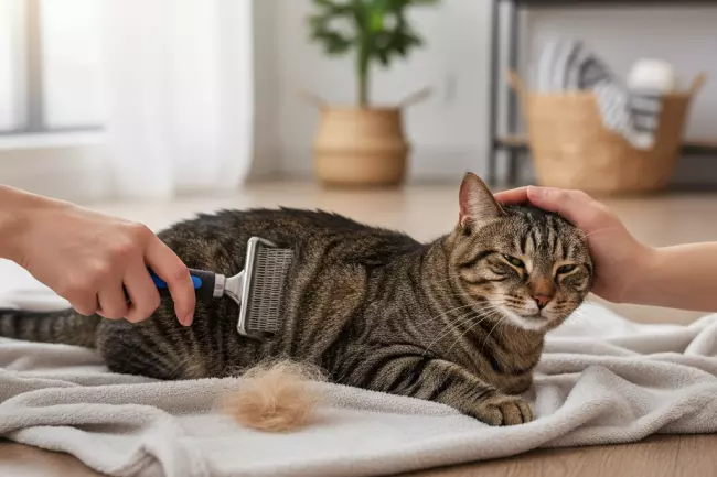 Уход за короткошёрстными кошками и вычёсывание