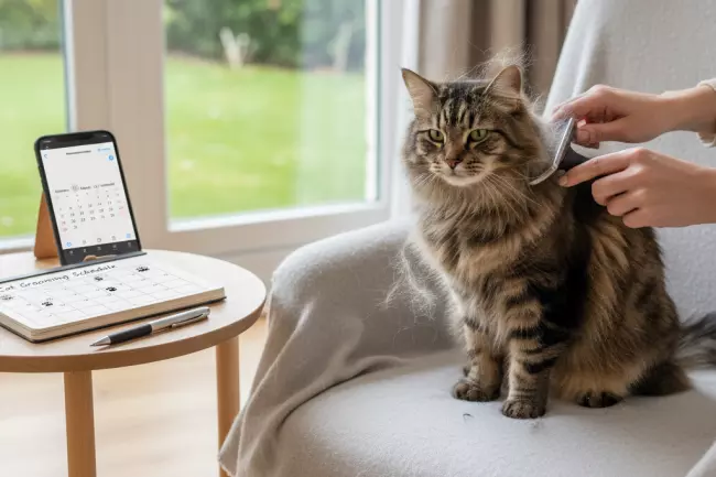 График регулярного вычёсывания кошки для дома