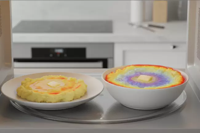 Форма и материал посуды в микроволновке