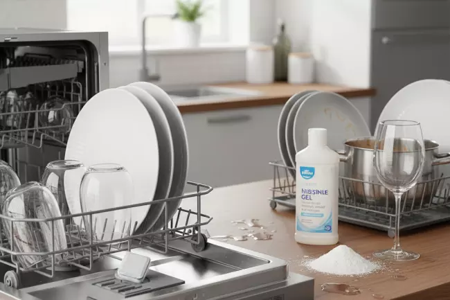 Таблетки, порошок и гель для посудомоечной машины