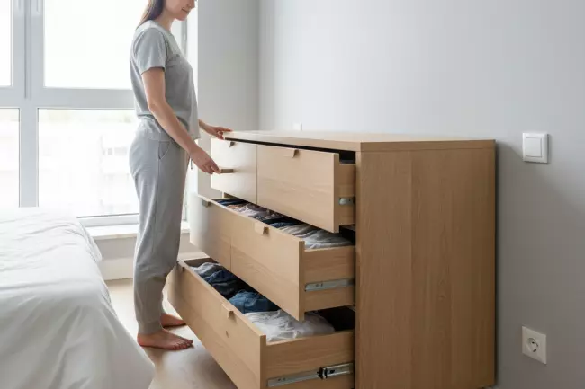 Размеры комода и удобство открывания ящиков