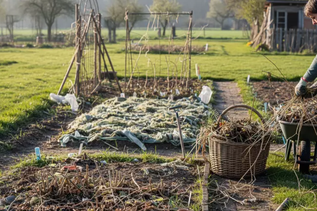 Весенняя очистка огорода от растительных остатков