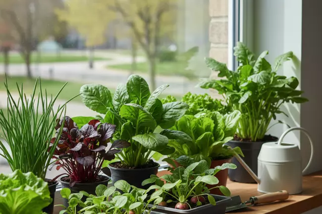 Овощи и зелень для подоконника весной без досветки