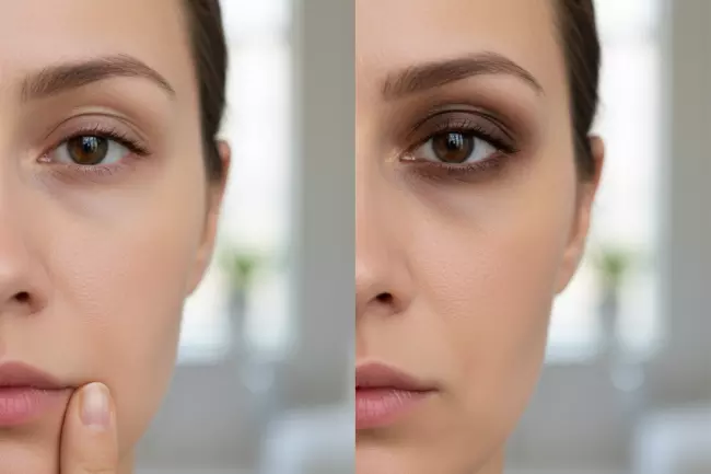 Уменьшение отёков и тёмных кругов под глазами