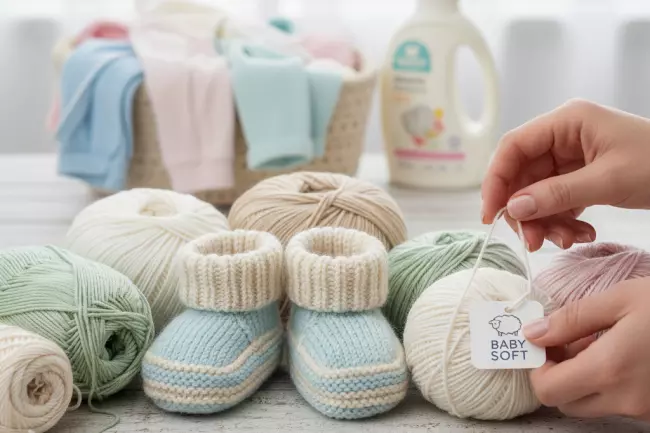 Мягкая гипоаллергенная пряжа для детских пинеток