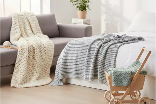 Выбор размера и назначения вязаного пледа