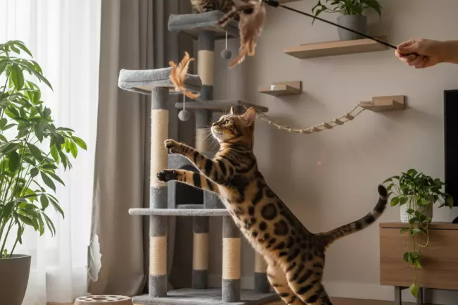 Активность бенгальской кошки: игры и нагрузки