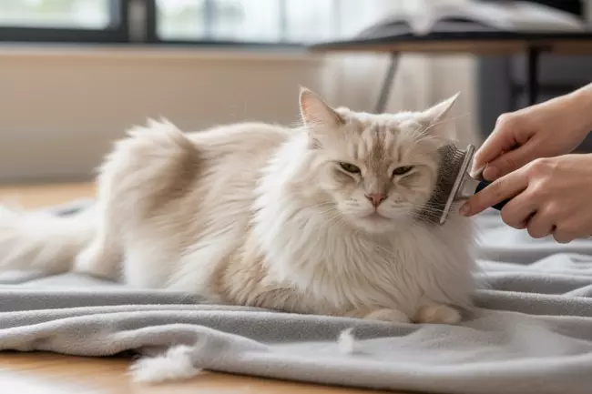 Уход за длинношёрстной кошкой: расчёсывание и порядок