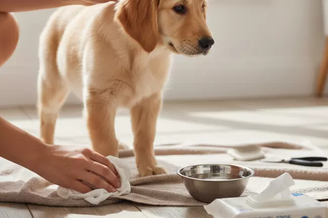 Гигиена щенка: лапы, шерсть, уши, когти