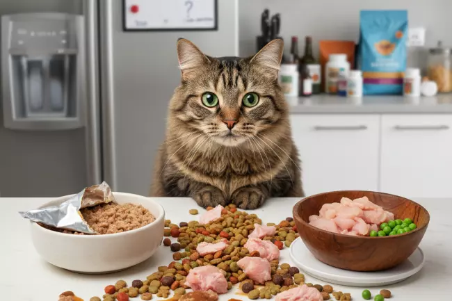 Готовый корм или натуральное питание кошки