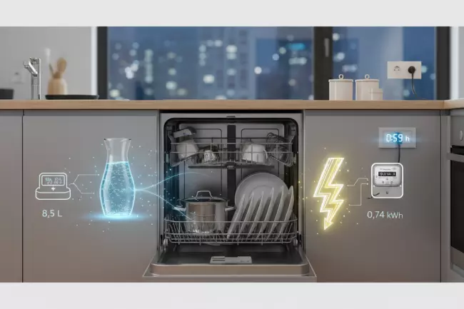 Расход воды и электроэнергии посудомоечной машины