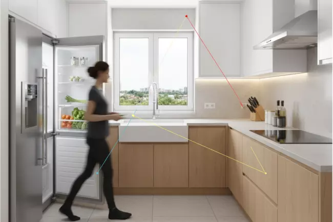 Рабочий треугольник кухни и удобство перемещений