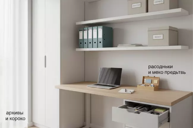 Организация рабочего места мебелью и хранением документов