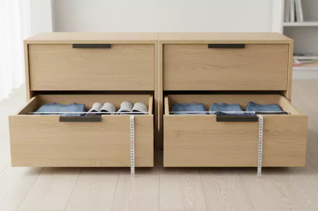 Глубина ящиков и реальная вместимость комода