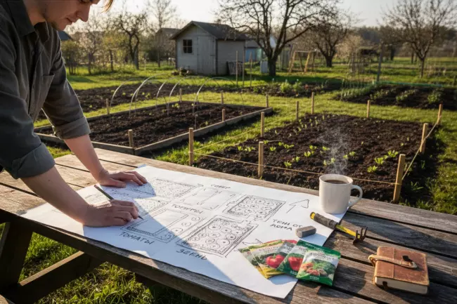 Весенний план огорода и схема посадок