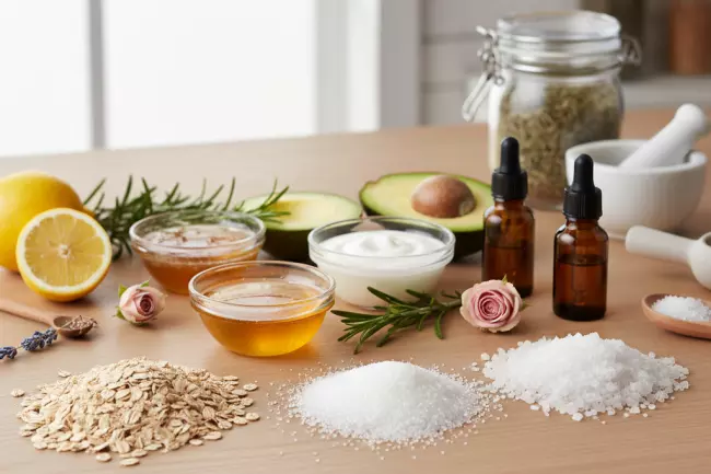 Ингредиенты для домашних скрабов: абразив, база, добавки