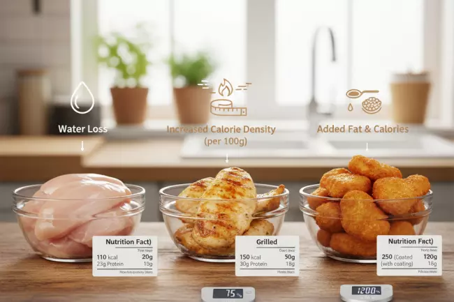 Калорийность и польза курицы при приготовлении