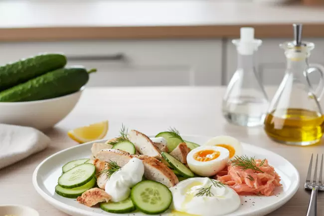 Сочетания огурцов с белками и жирами