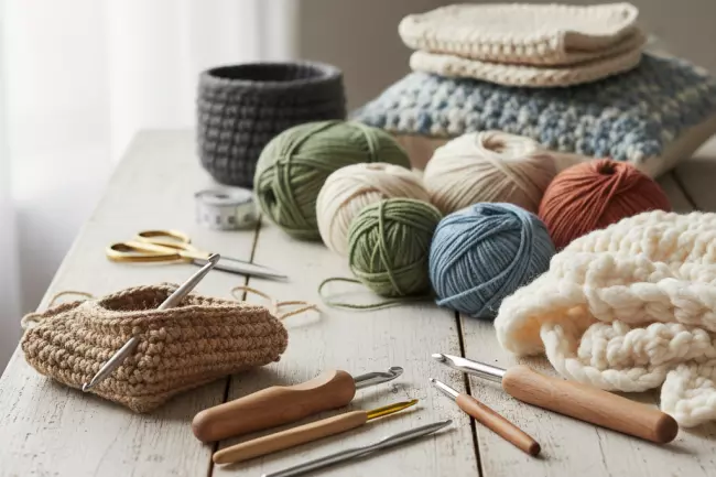 Выбор крючка и пряжи для интерьера