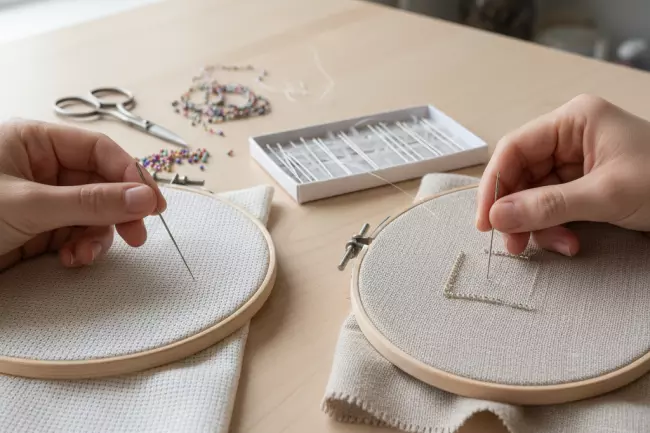 Вышивка бисером: выбор основы и игл