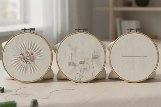 Ошибки натяжения ткани в пяльцах