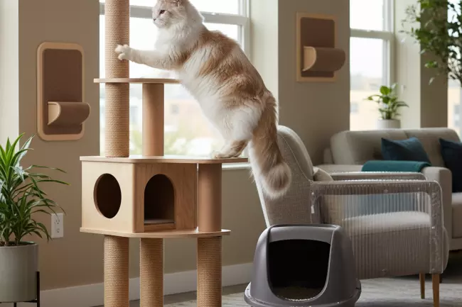 Уход за мейн-куном: лоток, когтеточка, защита мебели