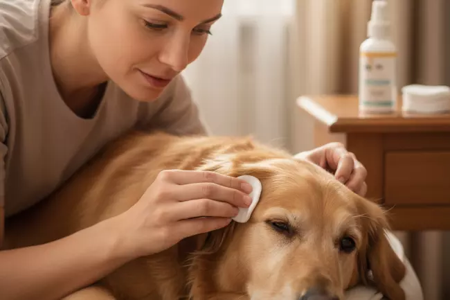 Уход за ушами и глазами собаки дома