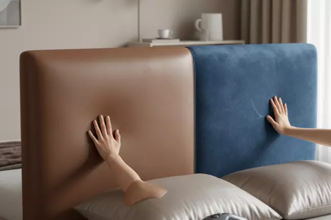 Материалы обивки изголовья: ткань или кожа