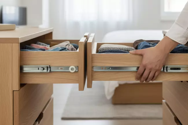 Надёжная фурнитура и направляющие комода