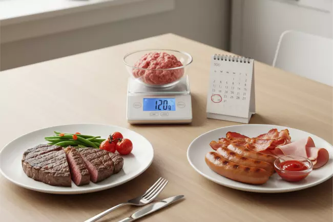 Разумная частота и порции красного мяса