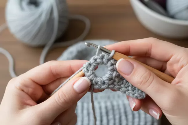 Вязание шапки крючком: магическое кольцо, макушка