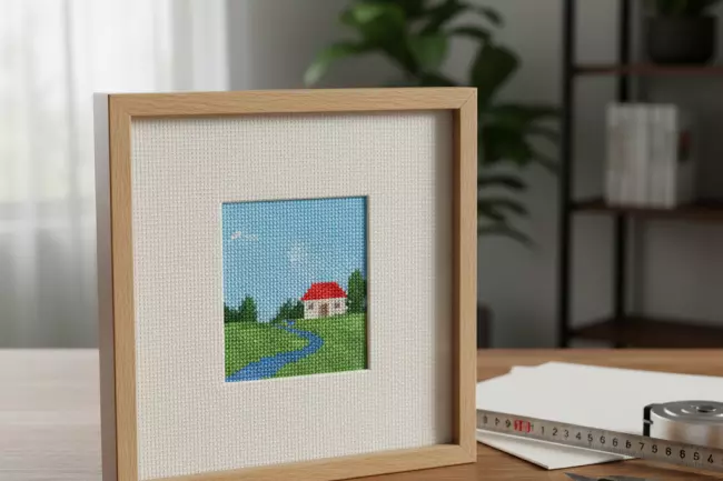 Оформление вышивки в рамку с паспарту